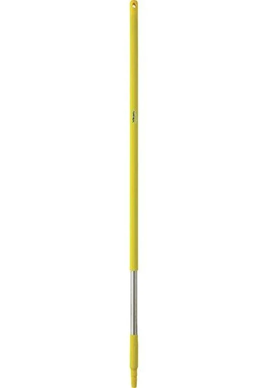Vikan 29836 39.5" Stainless Steel Handle with Threaded Tip, 1-7/32" Diameter, Yellow