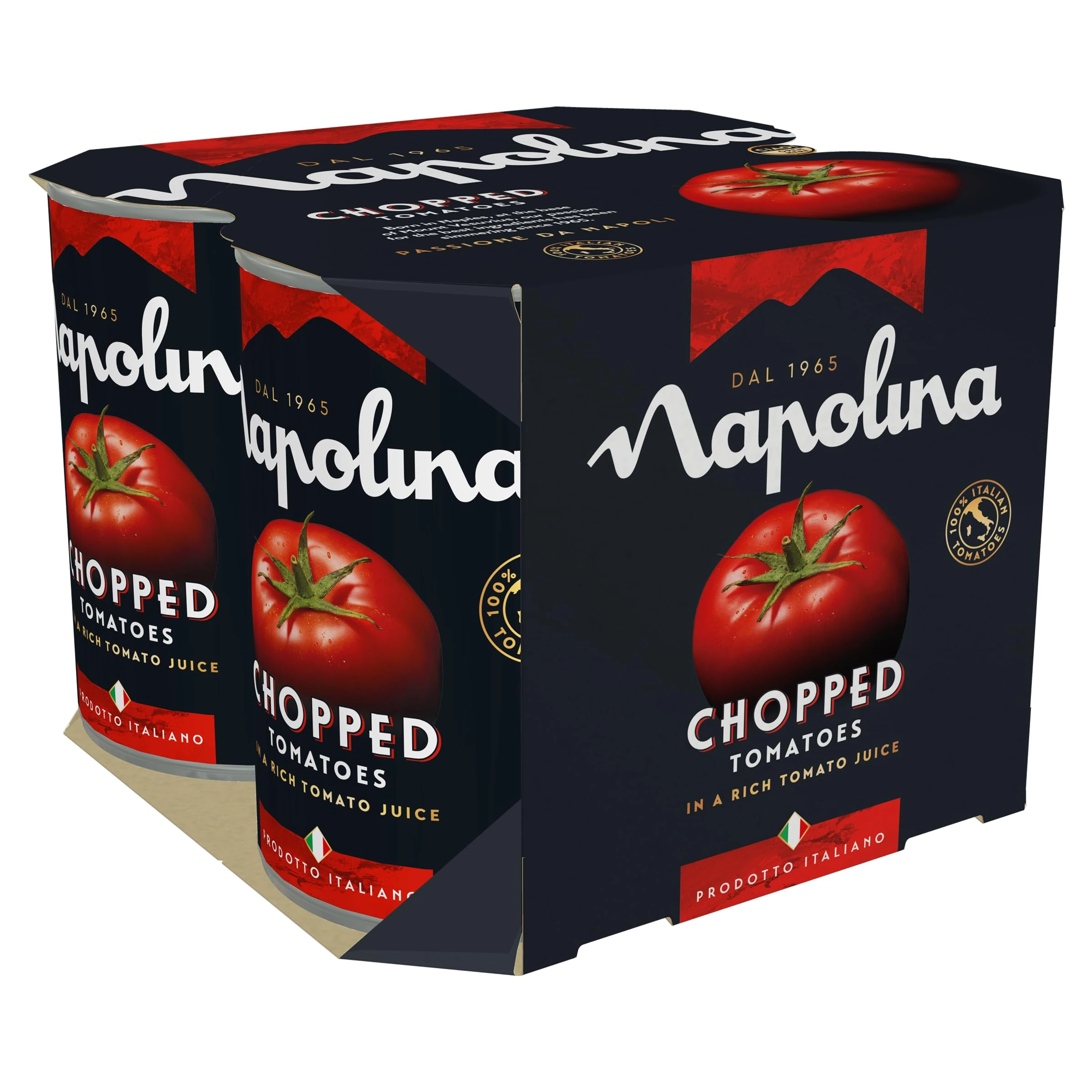 Napolina Chopped Tomatoes, 400 g (Pack of 4)