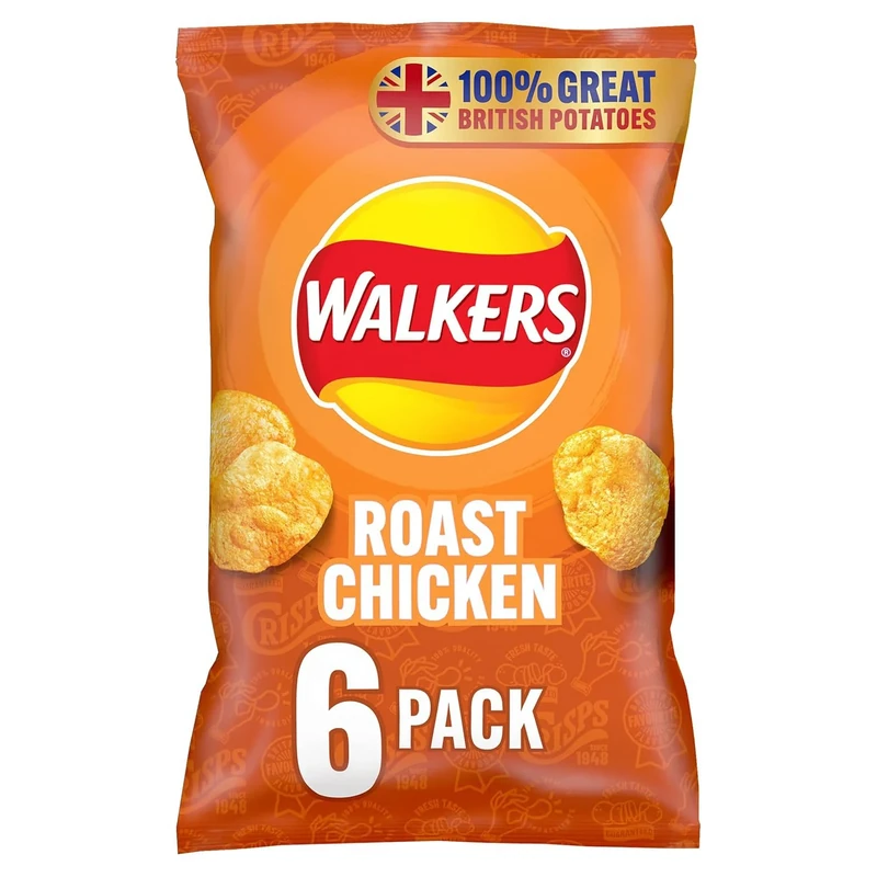 Walkers Roast Chicken Multipack Crisps 6x25g