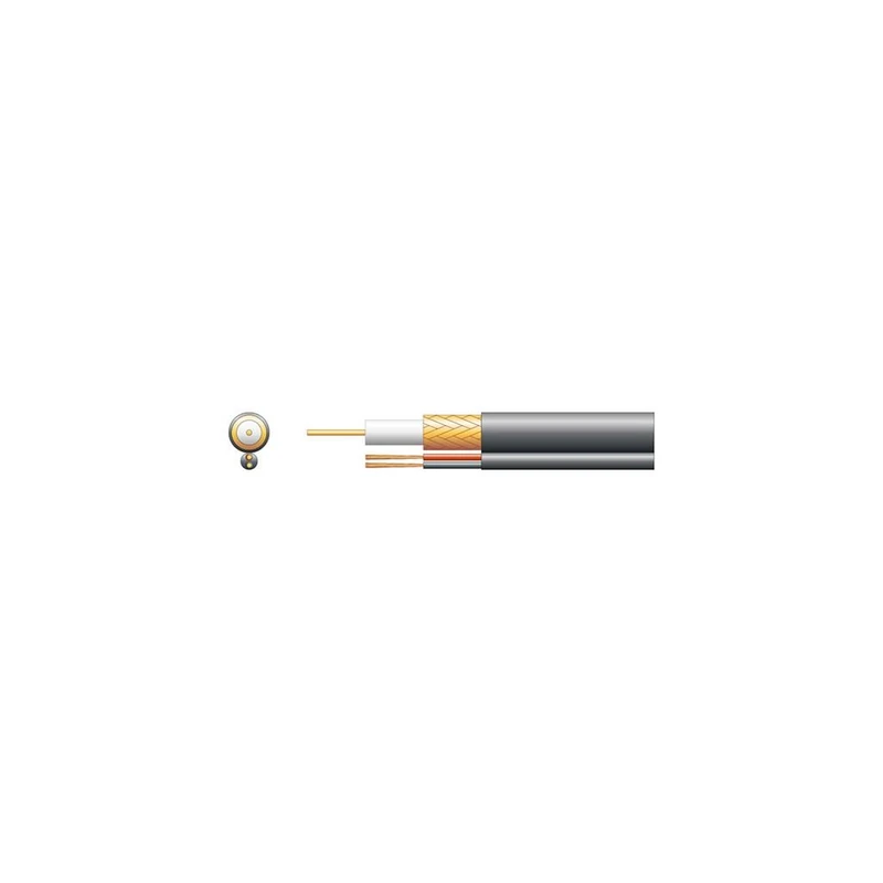 Mercury RG59B/U 100 m Foamed PE Shortgun Cable with CCA Braid - Black