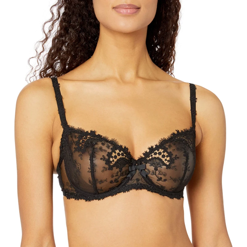 Simone Perele Womens Wish Demi Cup, White, One Size - Black - 32C