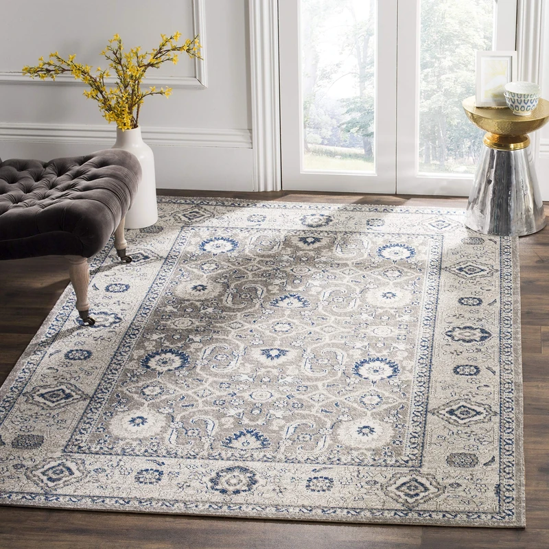 Safavieh Traditional Indoor Woven Rectangle Area Rug, Patina Collection, PTN322, in Taupe / Ivory, 155 X 229 cm for Living Room, Bedroom or Any Indoor Space