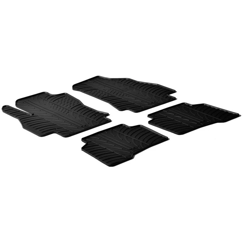 Gledring Rubber car mats set LHD compatible with Citroen Nemo / Peugeot Bipper / Fiat Fiorino & Qubo 2008- (T profile 4-pieces)