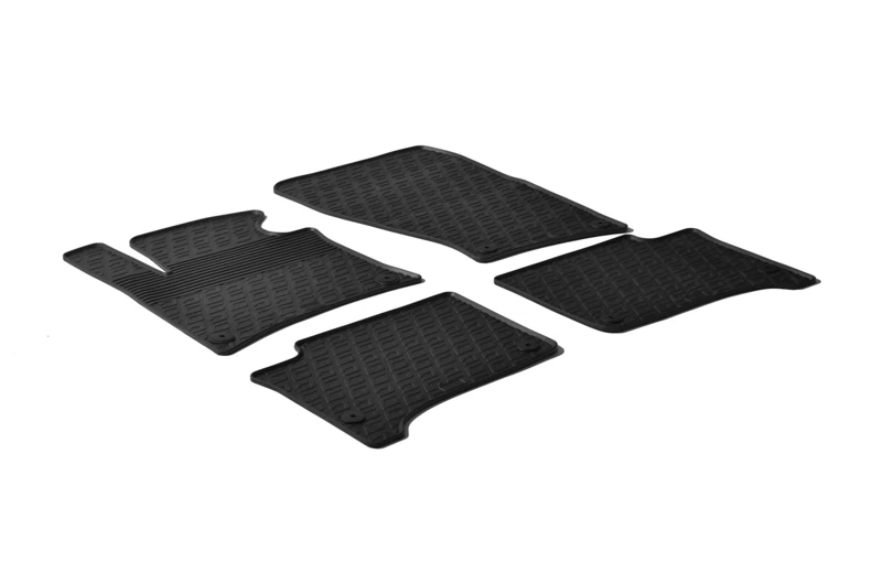 Gledring Rubber car mats set LHD compatible with Volkswagen Touareg 2010-2018 (G profile 4-pieces + mounting clips)