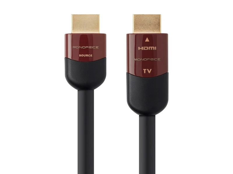Monoprice High Speed HDMI Cable - 22.86M (75ft) - Black, Active, 4K @ 24Hz, 10.2Gbps, 24AWG, YUV 4:2:0, CL2 - Cabernet Ultra Series