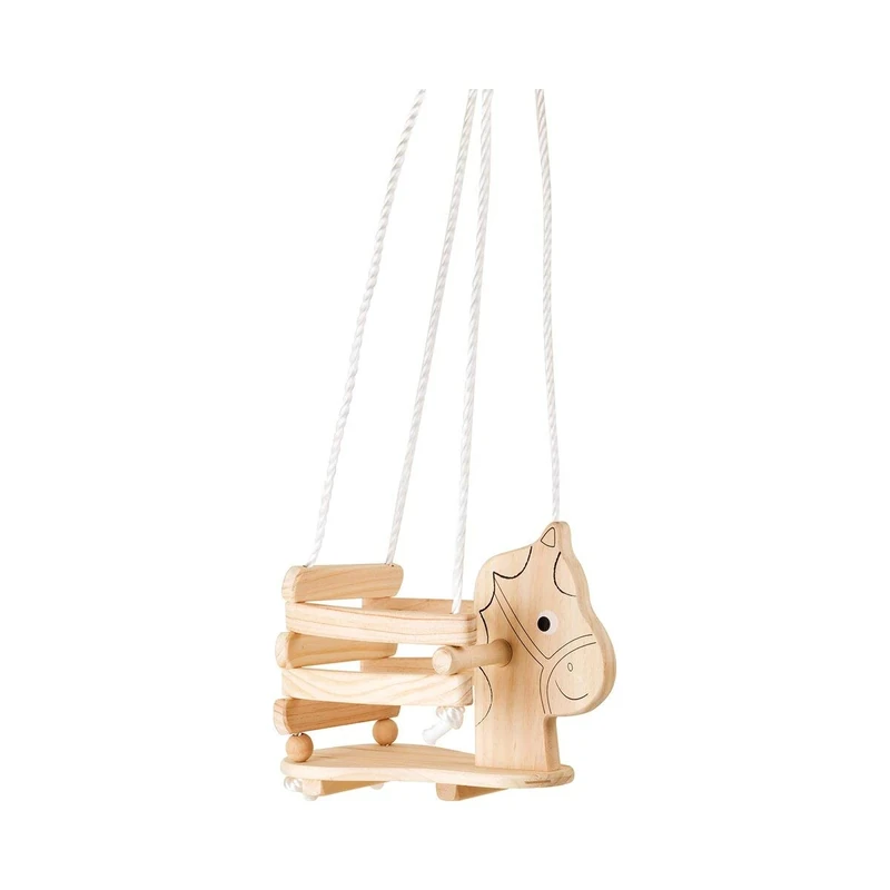 small foot 4774 Children's swing "Horse" made of wood, with border and handles for independent sitting, from 2 years