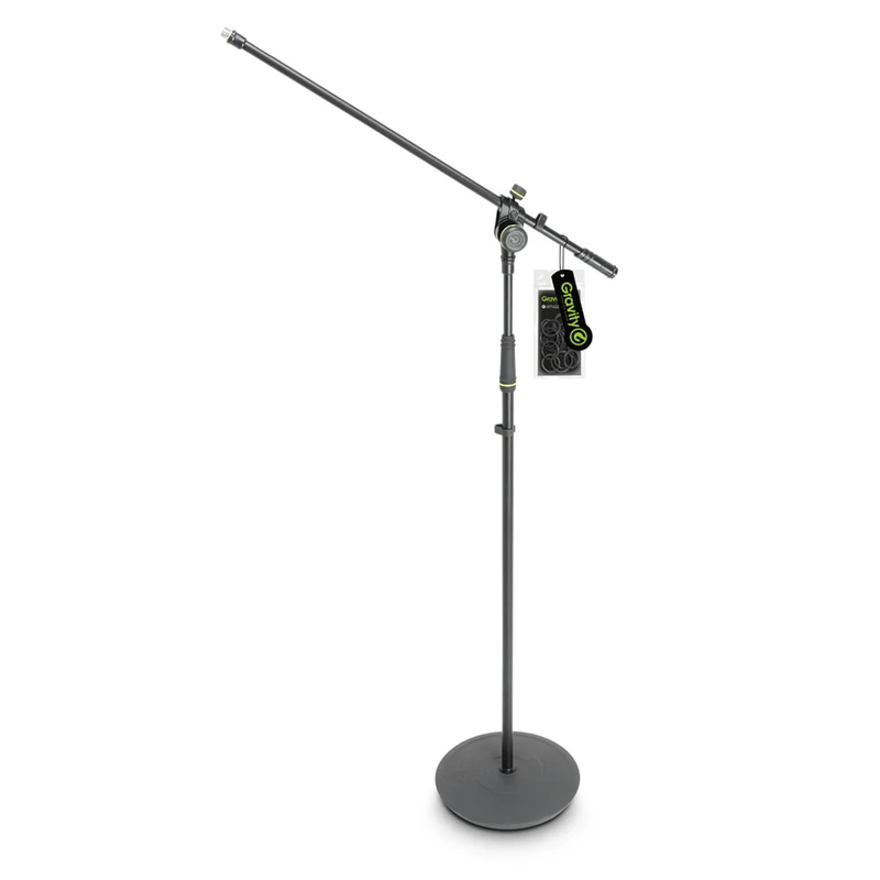 Gravity MS 2321 B - Microphone Stand with Round Base and 2-Point Adjustment Boom