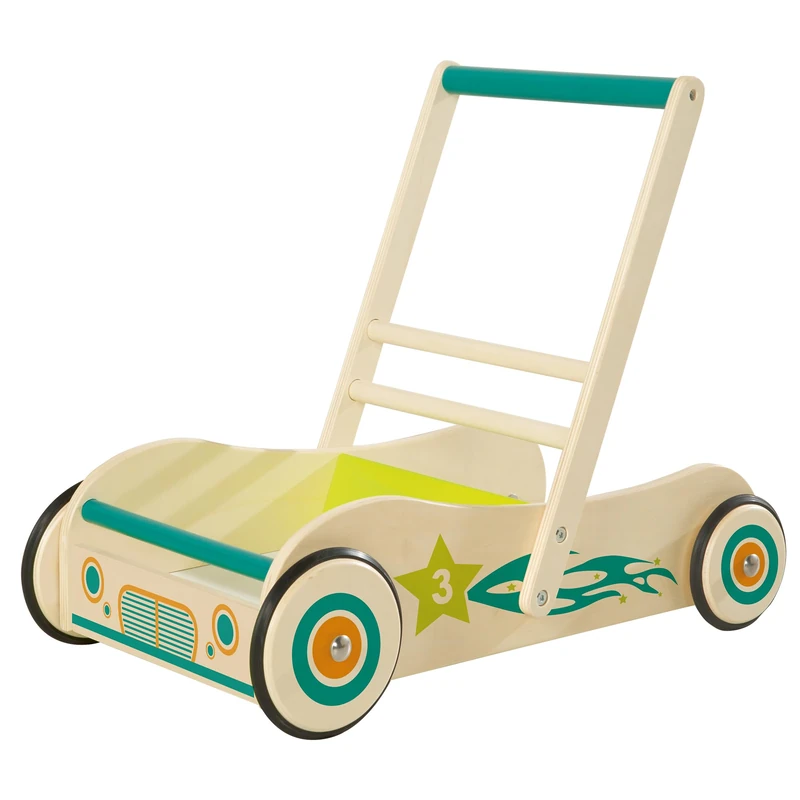 roba Walker, Play and Walking Aid, Wooden Baby Walker With Brakes, Various Styles