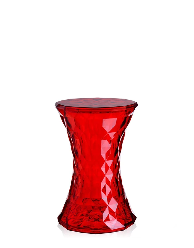 Kartell Stone Furniture Barstool - Red Polycarbonate, 30x45x30 cm