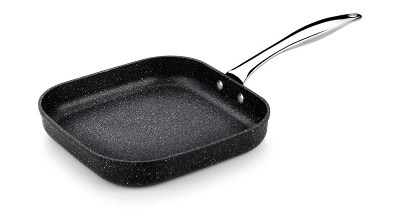 M741229 Monix Mineral Forged Aluminium Non-Stick Flat Grill Pan, Black