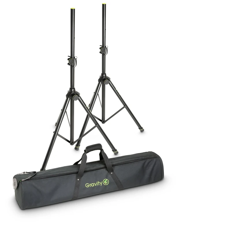 Gravity SS 5211 B SET 1 - Set of 2 Aluminium Speaker Stands with Carrying Bag