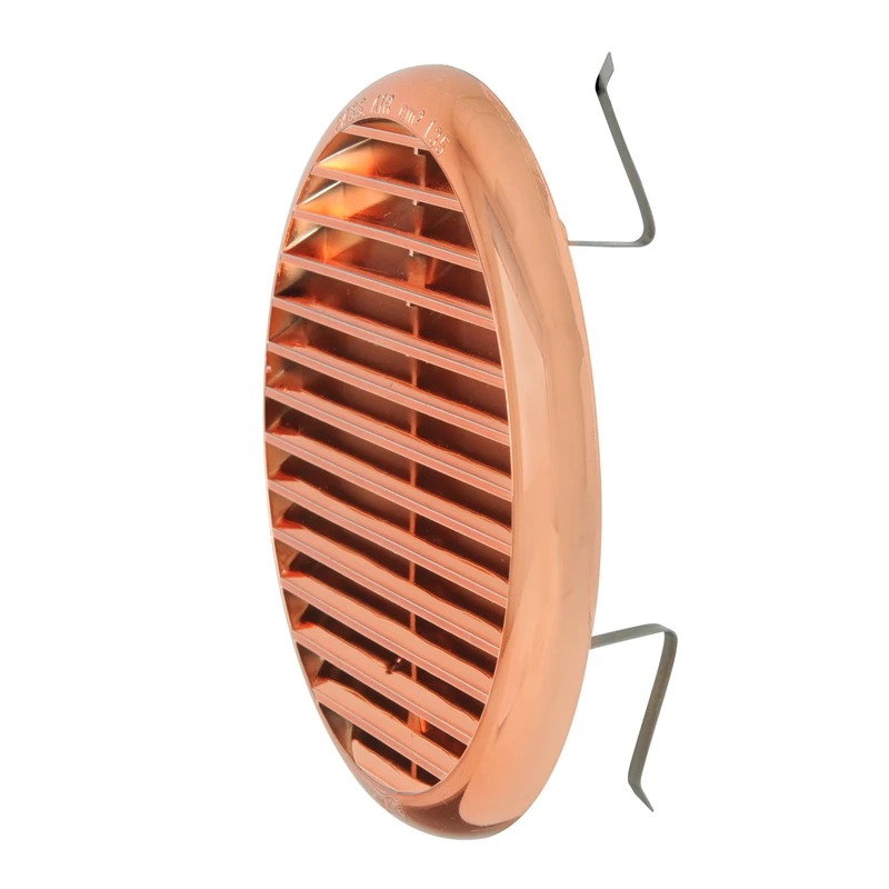 La Ventilazione TUR160RAN TUR160RAN-Y Plastic Ventilation Grille with Springs, Brown, 175 mm, Copper Effect, ø175 mm