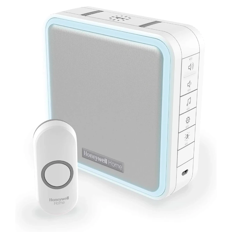 Honeywell Home DC915N Series 9 Portable, Wireless LED Doorbell Chime with Push Button (White)
