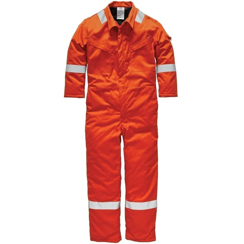 Dickies FR5409 OR 46T Size 114 "Pyrovatex" Insulated Coverall - Orange - Image 1