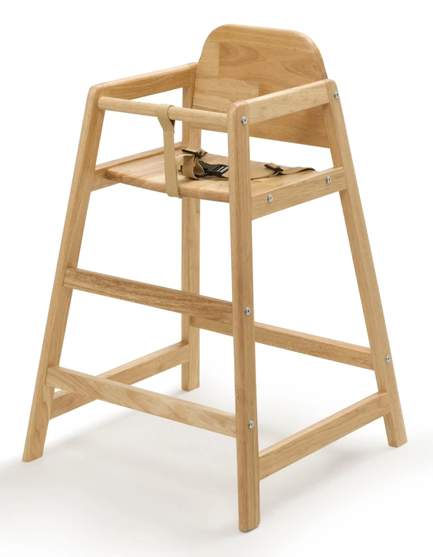 Safetots Simply Stackable Wooden High Chair, Natural, Highchair for Baby and Toddler, Stylish and Practical, Baby Highchair for Your Home or Space Saving High Chair for Restaurant