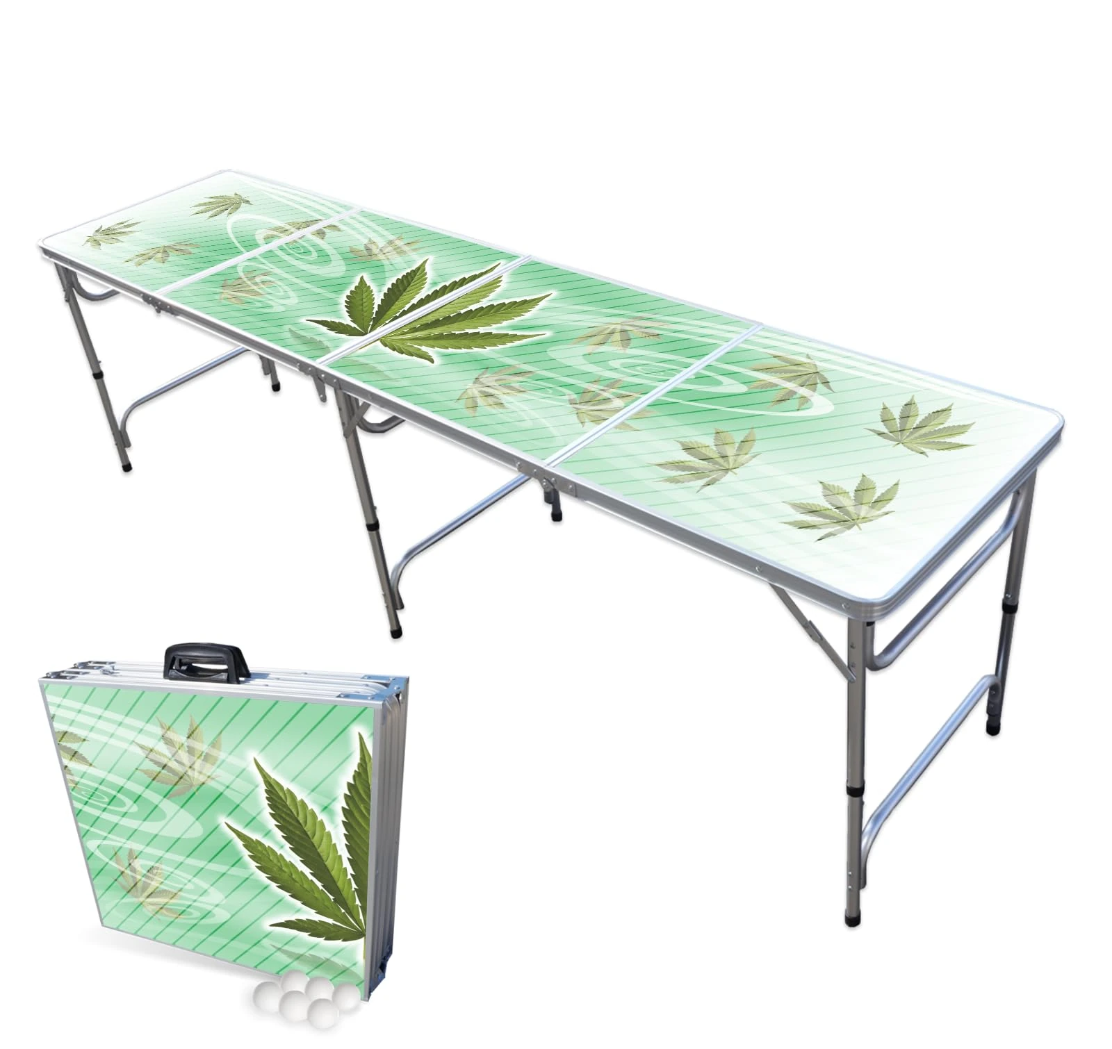 PARTYPONG 8-Foot Folding Beer Pong Table - High Times Edition (Base Model)