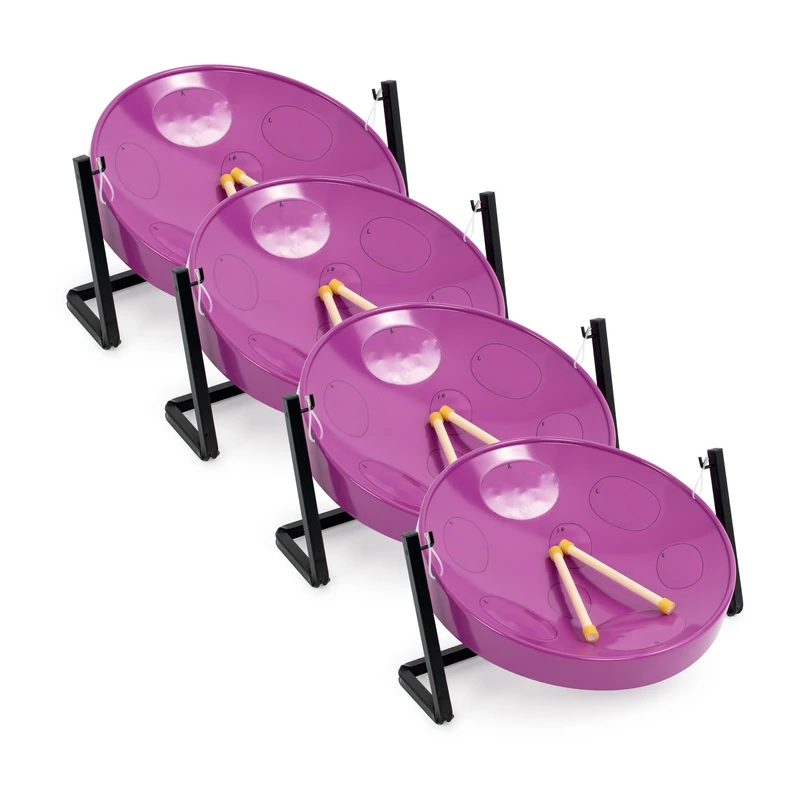 Panyard JJ3050-PU-4PK Table Top Steel Pan, Purple, Set of 4 Pieces