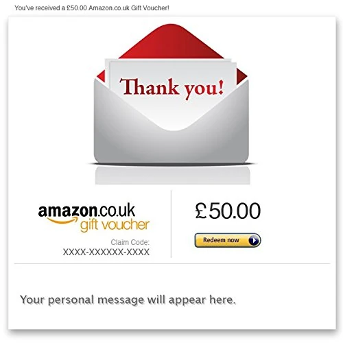 Amazon.co.uk eGift Card -Thank You (Envelope)-Email