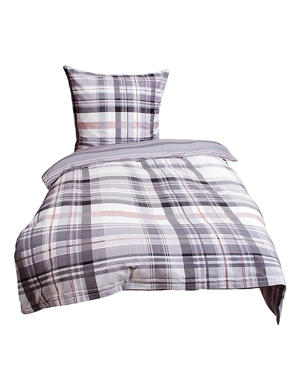 Star Tent 632154 Leroy Bed Linen Set Maco Satin 135 x 200 and 80 x 80 cm, Grey