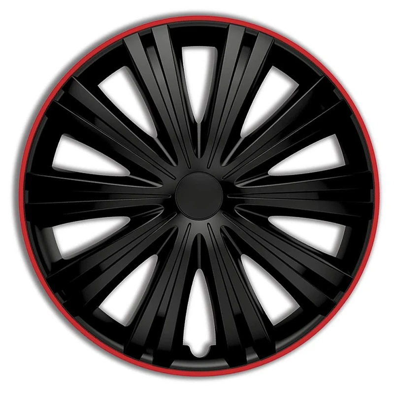 AutoStyle Set wheel covers Giga R 15-inch black/red
