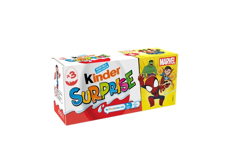 Kinder Surprise Chocolate Gift, Chocolate Eggs, Fine Milk Chocolate Shell with Milky White Lining, Contains Toys, Pack of 3 x 20g, Packaging May Vary