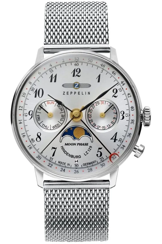 Zeppelin hindenburgh Womens Analogue Quartz Watch with Stainless Steel Bracelet 7037M-1