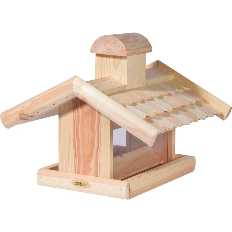 dobar 21277e Large Bird Feeder - Wooden Bird Villa - 38x38x30cm