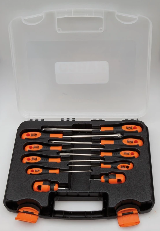 Bahco 605-10-PC-AU – Destor Set S.600 10 Pieces Pl/Straight/Ph/Pz/Robertson Plastic Box