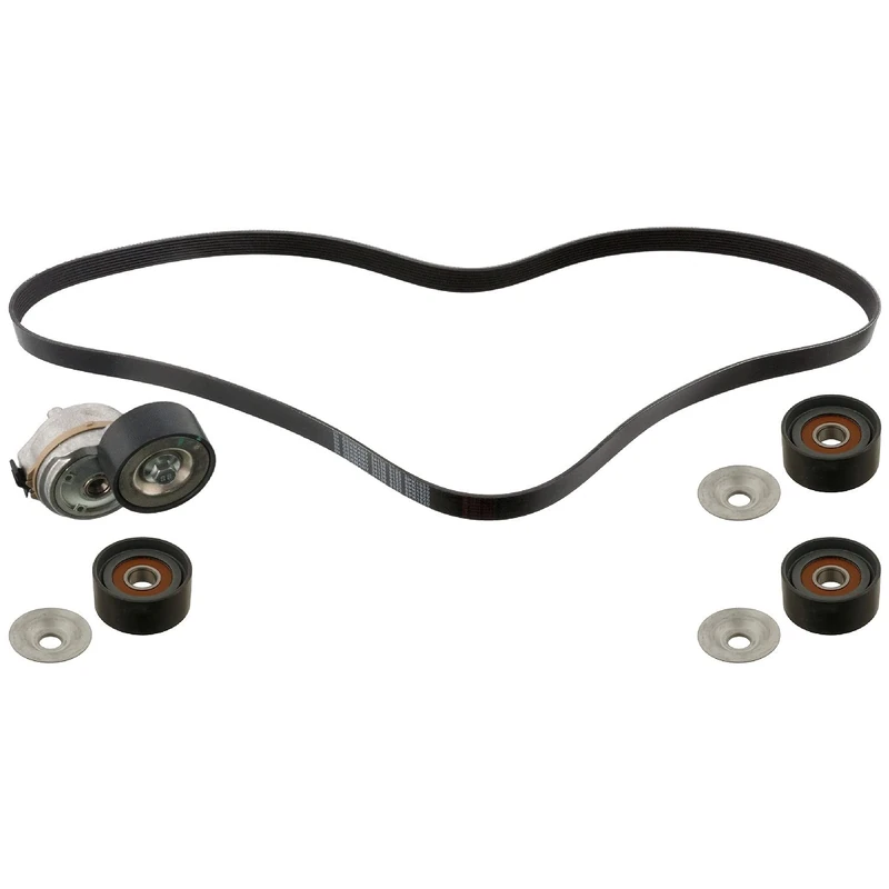 febi bilstein 45968 Auxiliary Belt Kit with belt tensioner and idler pulleys, pack of one