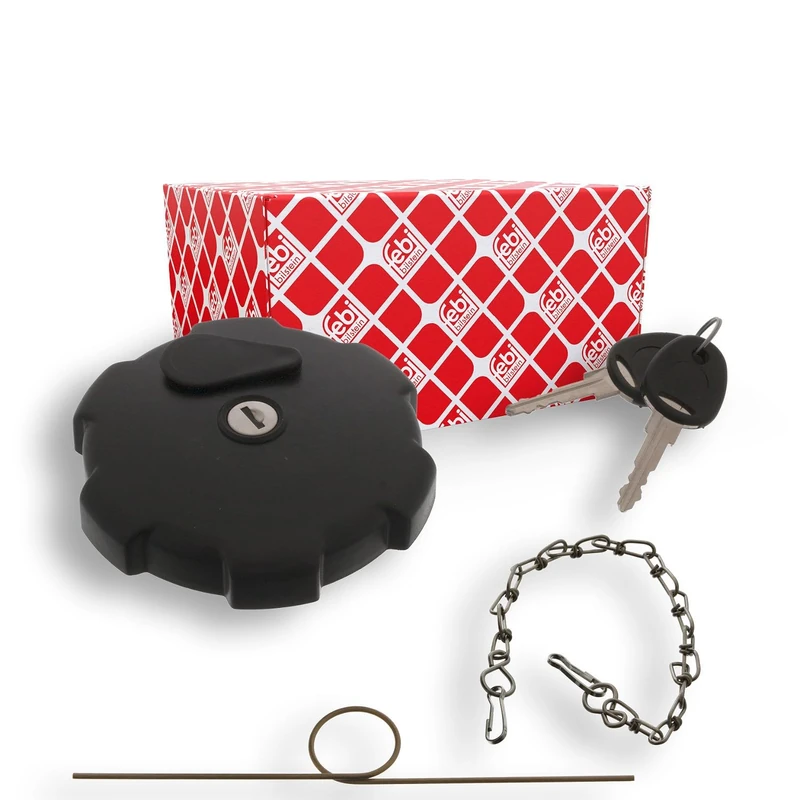 febi bilstein 46450 Fuel Filler Cap lockable, solid with gasket and chain, 1 unit