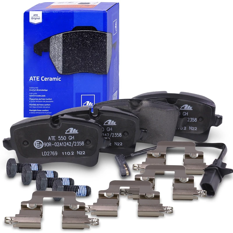 ATE Ceramic Brake Pad Set with Warning Contact Rear Axle