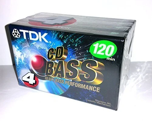 TDK CD Heavy Bass Performance 120 Minutes Audio Cassette Tapes - 4 Pack