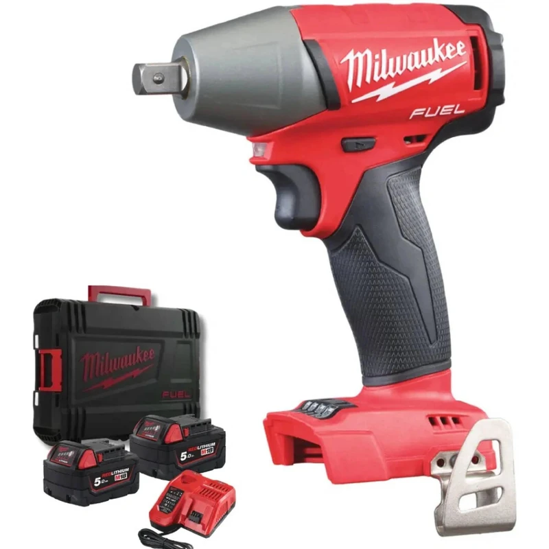 Milwaukee 4933451068 – M18Fiwp12 – 502 X Fuel Wrench Impact Wrench 18 V 5.0 Ah Lithium 300 Nm 1/2 4 Modes with Pin