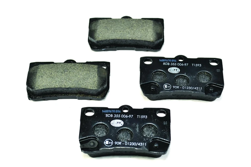 HELLA 8DB 355 006-971 Brake pad set - with acoustic wear warning - T1593 - for e.g. LEXUS / TOYOTA - Image 1