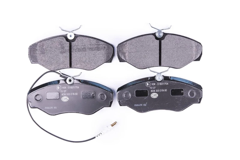 HELLA 8DB 355 018-501 Brake pad set - with integrated wear warning contact - T5127 - for e.g. RENAULT
