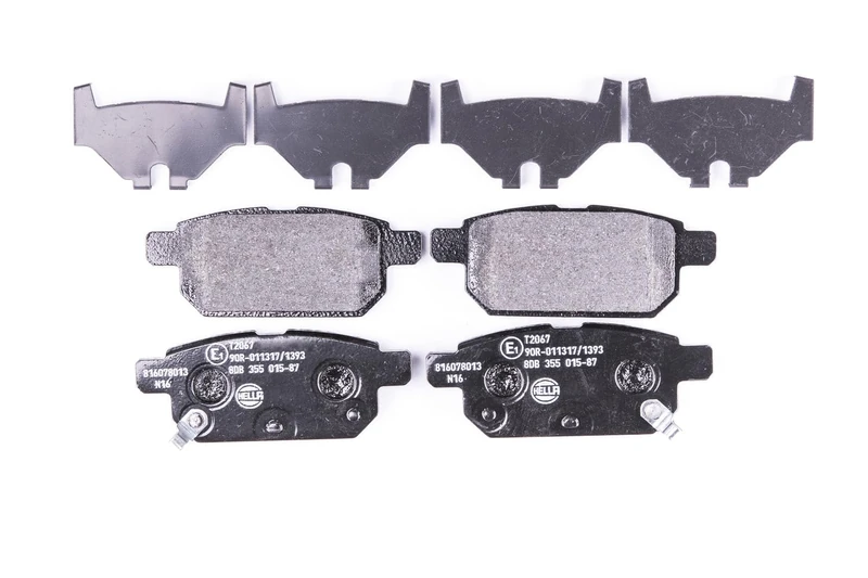 HELLA 8DB 355 015-871 Brake pad set - with acoustic wear warning - T2067 - for e.g. SUZUKI