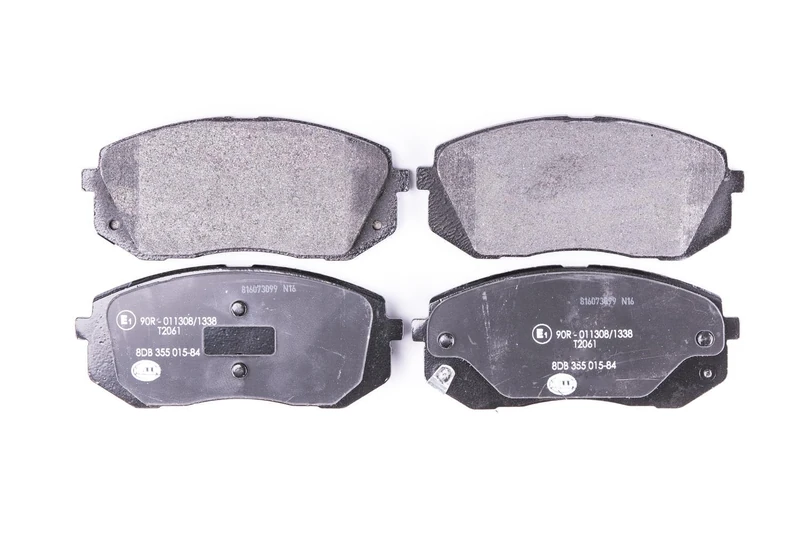 HELLA 8DB 355 015-841 Brake pad set - with acoustic wear warning - T2061 - for e.g. HYUNDAI / KIA - Image 1