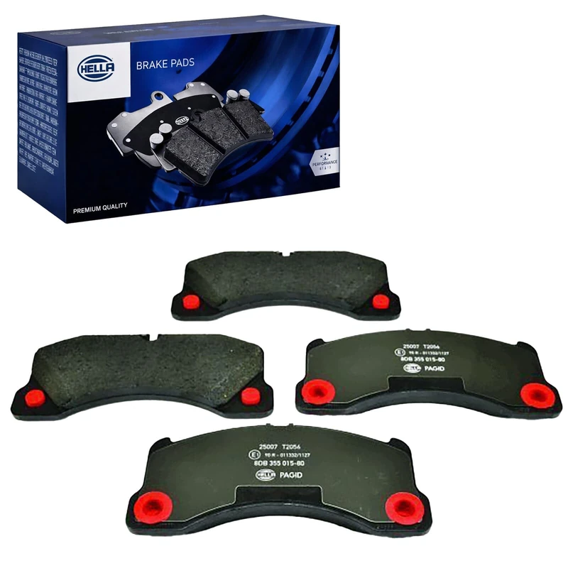 HELLA 8DB 355 015-801 Brake pad set - prepared for wear indicator - T2056 - for e.g. PORSCHE / VOLKSWAGEN