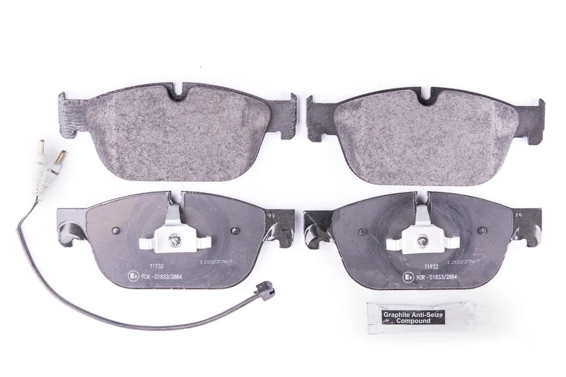 HELLA 8DB 355 015-061 Brake pad set - incl. wear warning contact - T1932 - for e.g. CITROEN / PEUGEOT