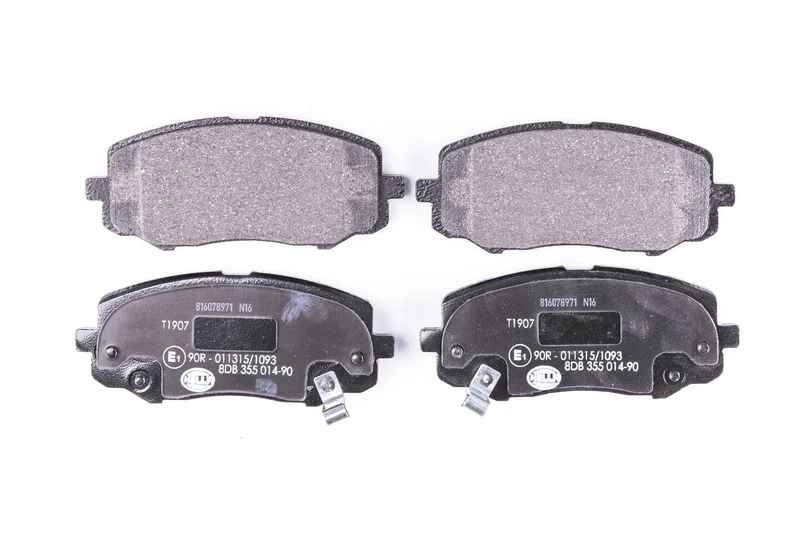 HELLA 8DB 355 014-901 Brake pad set - with acoustic wear warning - T1907 - for e.g. HYUNDAI
