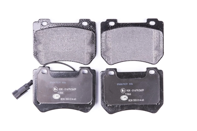 HELLA 8DB 355 014-651 Brake pad set - with integrated wear warning contact - T1866 - for e.g. ALFA ROMEO