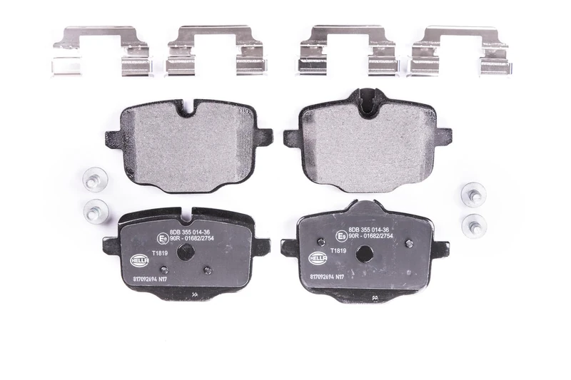 HELLA 8DB 355 014-361 Brake pad set - prepared for wear indicator - T1819 - for e.g. BMW