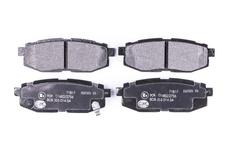 HELLA 8DB 355 014-341 Brake pad set - with acoustic wear warning - T1817 - for e.g. SCION / SUBARU / TOYOTA - Image 1