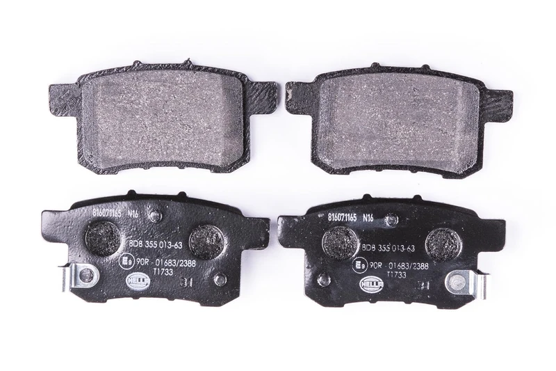 HELLA 8DB 355 013-631 Brake pad set - with acoustic wear warning - T1733 - for e.g. ACURA / BYD / HONDA / PROTON