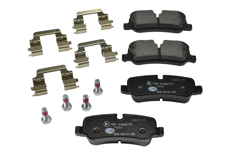 HELLA 8DB 355 011-981 Brake pad set - prepared for wear indicator - T1514 - for e.g. LAND ROVER