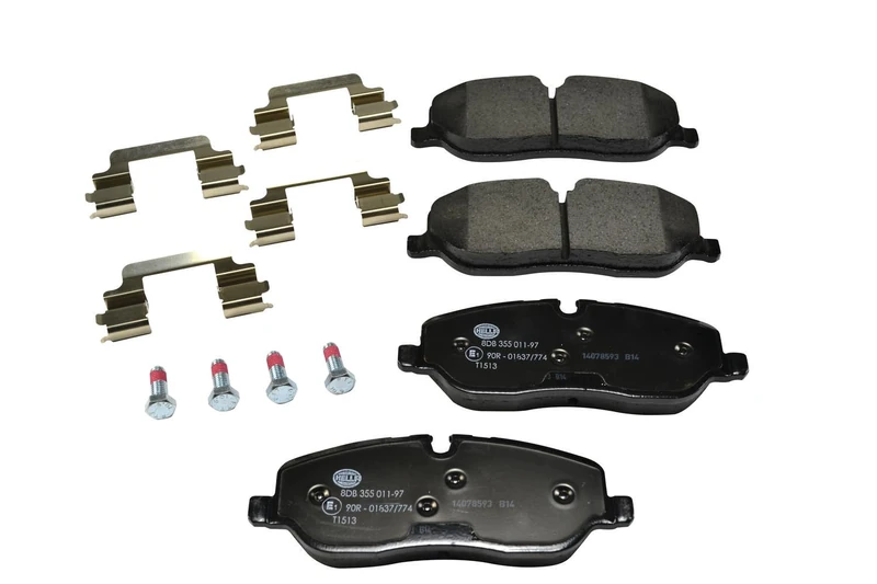 HELLA 8DB 355 011-971 Brake pad set - prepared for wear indicator - T1513 - for e.g. LAND ROVER
