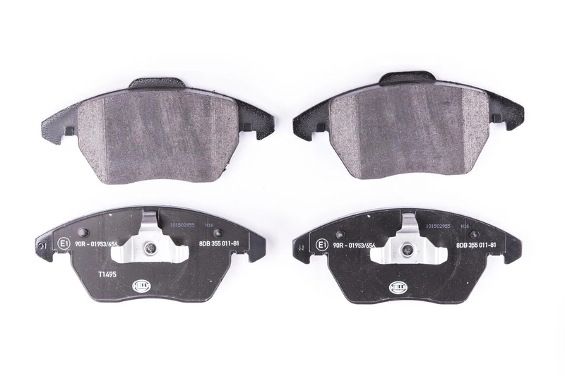 HELLA 8DB 355 011-811 Brake pad set - not prepared for wear indicator - T1495 - for e.g. CITROEN / PEUGEOT