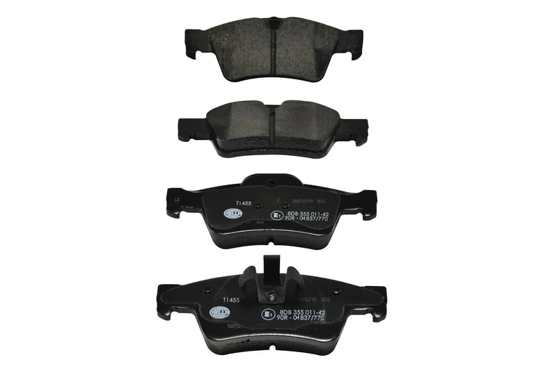 HELLA 8DB 355 011-421 Brake pad set - prepared for wear indicator - T1455 - for e.g. MERCEDES-BENZ