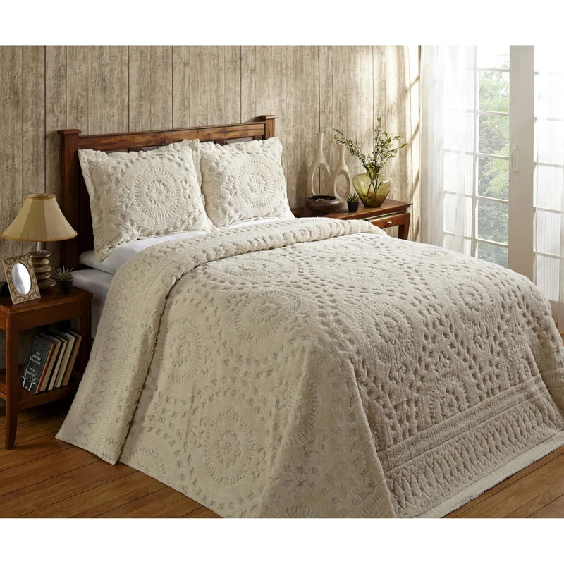 Better Trends / Pan Overseas 120 x 110 Rio Bedspread, King, Ivory