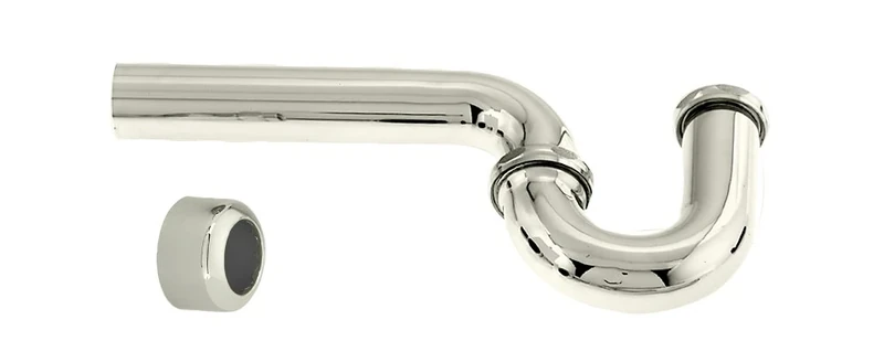 Westbrass D400-1-05 x 1-1/2" P-Trap with High Box Flange, Polished Nickel